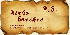 Mirko Borikić vizit kartica